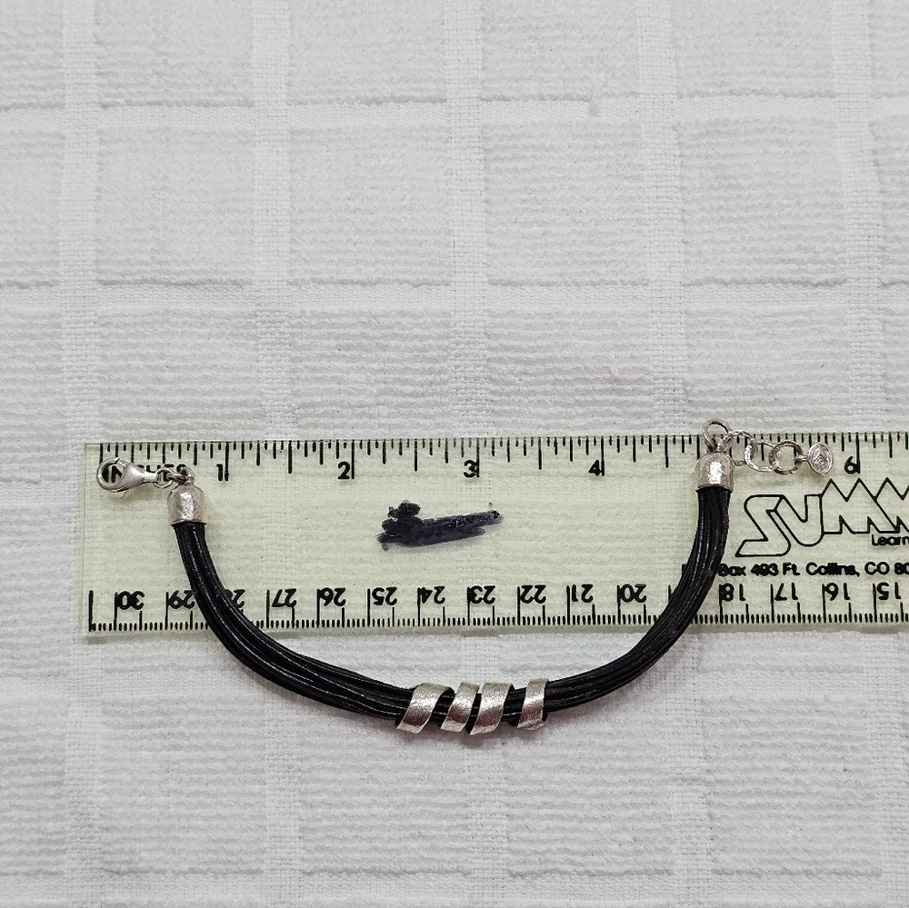 Silpada Leather and 925 Silver Bracelet Adjustable - Picture 16 of 16